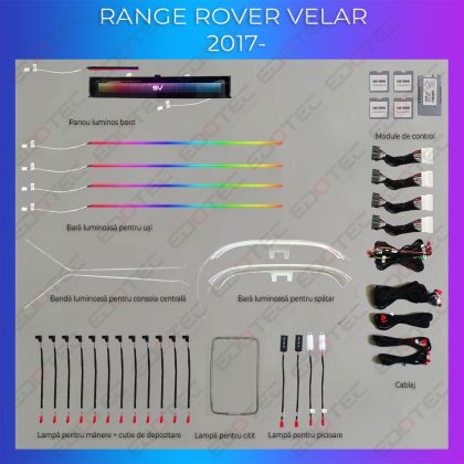 Lumini Ambientale NIGHTVIBE Range Rover Velar 2017- set complet control telefon sau sistem original