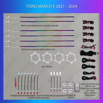 Lumini Ambientale NIGHTVIBE FORD Mach-E 2019- set complet control telefon sau sistem original