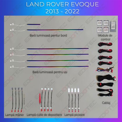 Lumini Ambientale NIGHTVIBE Range Rover Evoque 2013-2022 set complet control telefon sau sistem original