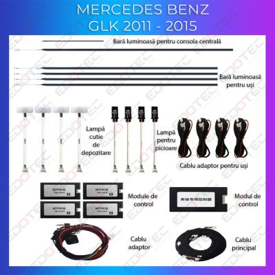 Lumini ambientale Mercedes X204 2011-2015 dedicat set complet control telefon sau sistem original
