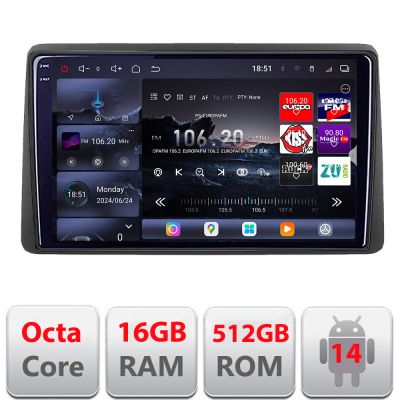 Navigatie Dacia Duster dupa 2019 Edotec Kit-199 8 core QLED 2K 16+512GB 360 Android Waze USB Navigatie Internet Youtube Radio