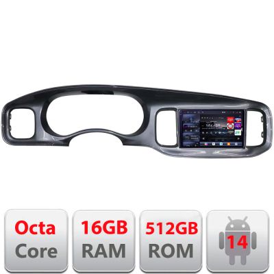 Navigatie Dodge Charger 2011-2014  Qled 2K Octa Core 16+512GB LTE 4G DSP Wifi 5Ghz android auto carplay radio gps internet kit-charger+EDT-E809-2K