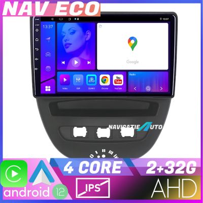 Navigatie Citroen C1 Peugeot 107 Toyota Aygo 2005-2014 NAVTEC Android Ecran 720P Quad Core 2+32 Carplay  Android auto v1