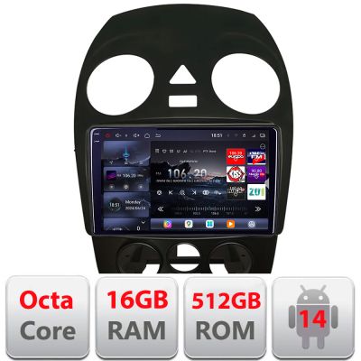 Navigatie VW Beetle 2005-2010 Android radio gps internet 8 core QLED 2K 16+512GB 360 Edotec