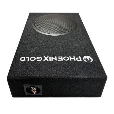 Subwoofer pasiv SLIM single Phoenix Gold, amplificator 2 canale Audio System si cablaj de alimentare
