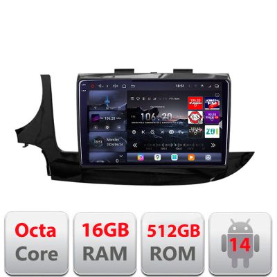 Navigatie Opel Mokka 2016- Edotec Kit-MOKKA2 8 core QLED 2K 16+512GB 360 Android Waze USB Navigatie Internet Youtube Radio