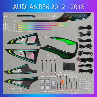 Lumini ambientale Audi  A6 RS6 C7 2012-2018 set complet control telefon sau sistem original trimuri