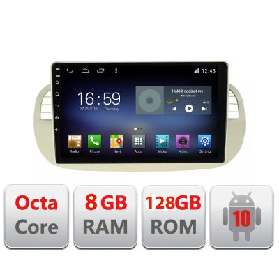 Navigatie Fiat 500 intre anii 2007-2015 Android radio gps internet  Octa Core 8+128 LTE Kit-fiat500+EDT-E609