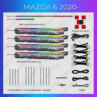 Lumini ambientale Mazda 6 2020-2023 set complet control telefon sau sistem original