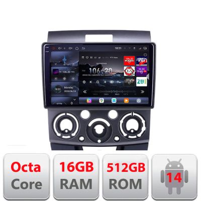 Navigatie Ford Ranger Mazda BT50 2007-2012 Edotec Kit-RANGER 8 core QLED 2K 16+512GB 360 Android Waze USB Navigatie Internet Youtube Radio v1