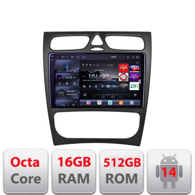 Navigatie Mercedes CLK facelift 2005-2010 Android radio gps internet 8 core QLED 2K 16+512GB 360 Edotec