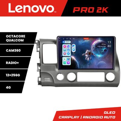 Navigatie Honda Civic Sedan Lenovo Kit-044 8 core QLED 2K 12+256 360 Android Waze USB Navigatie Internet Youtube Radio