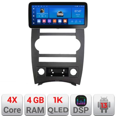 Navigatie Jeep Commander Edotec 4+64 12.3 inch Incell 1K android Wifi 5Ghz gps internet  Kit-commander