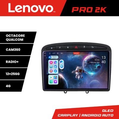 Navigatie Peugeot 308  Lenovo Kit-038 8 core QLED 2K 12+256 360 Android Waze USB Navigatie Internet Youtube Radio