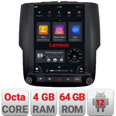 Navigatie Dodge Ram 2013-2018 Lenovo Tesla Qled 9.7" Octacore Qualcomm 8 Gb RAM 128Gb Hdd 4G DSP profesional Carplay Android Auto 360 camere Bluetooth