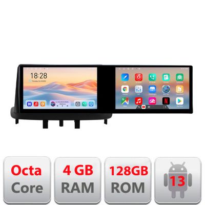 Navigatie Renault Megane 3 Fluence Kit-145 Edotec 2 ecrane  8 core 4+128 21.6 inch Incell android Wifi 5Ghz gps internet