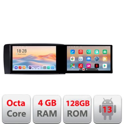 Navigatie Mercedes Clasa R Kit-215 Edotec 2 ecrane  8 core 4+128 21.6 inch Incell android Wifi 5Ghz gps internet