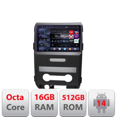 Navigatie Ford F150 2008-2014 Edotec Kit-f150-2008 8 core QLED 2K 16+512GB 360 Android Waze USB Navigatie Internet Youtube