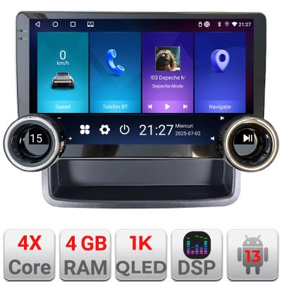 Navigatie Renault Traffic 2009-2014 dedicata Android cu butoane radio gps internet 4+64 InCell display Qled 1K Rockchip Kit-+EDT-E211-RK