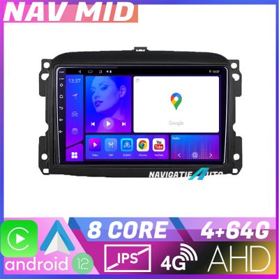 Navigatie Fiat 500 2015 2021 KIT 500new EDOTEC-LITE Android Ecran 720P Octa Core 4 64 Carplay