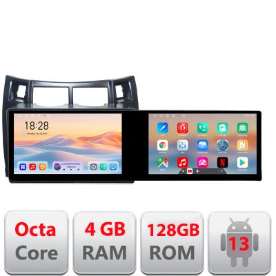 Navigatie Toyota Yaris 2008-2011 Kit-YARIS08 Edotec 2 ecrane  8 core 4+128 21.6 inch Incell android Wifi 5Ghz gps internet