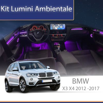 Lumini Ambientale NIGHTVIBE  BMW X3 X4 (F25 F26) 2012-2017 dedicat set complet control telefon sau sistem original
