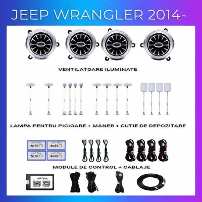 Lumini Ambientale NIGHTVIBE Jeep Wrangler Rubicon 2014-2020 set complet control telefon sau sistem original