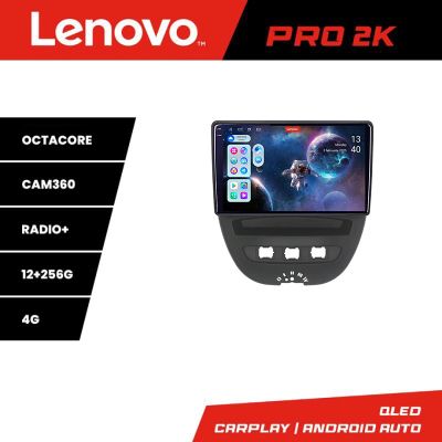 Navigatie Citroen C1 Peugeot 107 Toyota Aygo 2005-2014 Android radio gps internet 8 core QLED 2K 12+256 360 Lenovo v1