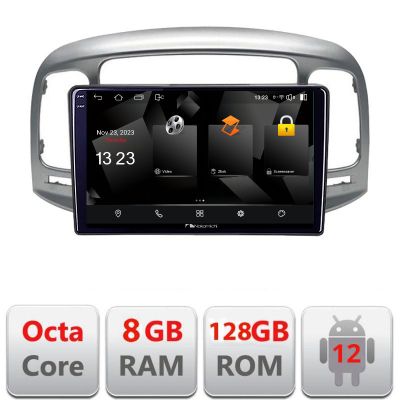 Navigatie Hyundai Accent 2006-2012 5960Pro-ACCENT Android Octa Core Qualcomm 2K Qled 8+128 DTS DSP 360 4G Optical