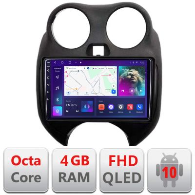 Navigatie Nissan Micra 2010-2014 Android radio gps internet 4+64 carplay android auto KIT-micra2010+EDT-E309v3