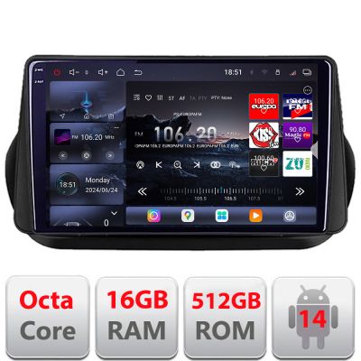 Navigatie Peugeot Bipper, Citroen Nemo, Fiat Qubo 2008-2017 Android radio gps internet 8 core QLED 2K 16+512GB 360 Edotec v2