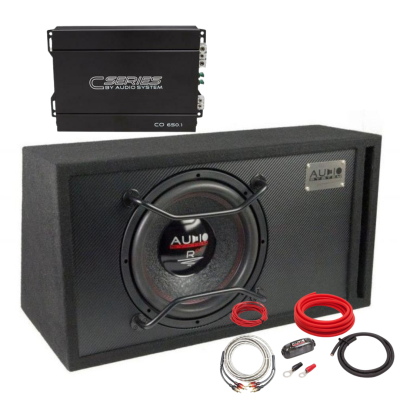 Pachet subwoofer pasiv cu amplificator monobloc si cablaj pentru alimentare de la Audio System German Sound