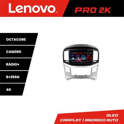 Navigatie Hyundai H1 Starex 2016- Lenovo Kit-H1 8 core QLED 2K 8+256 360 Android Waze USB Navigatie Internet Youtube Radio