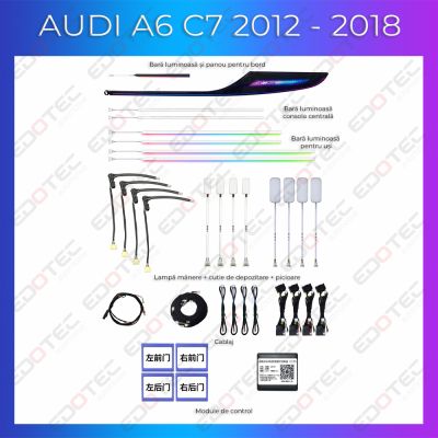 Lumini Ambientale NIGHTVIBE Audi A6 RS6 C7 2012-2018 boabe de lemn set complet control telefon sau sistem original