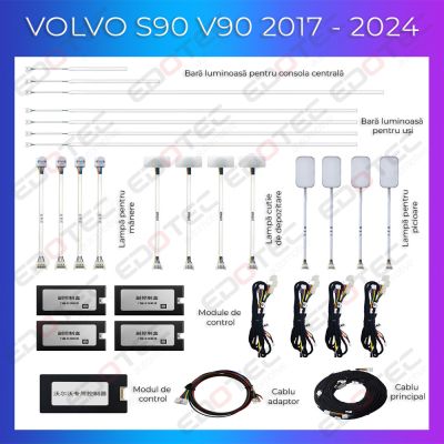 Lumini Ambientale NIGHTVIBE Volvo S90/V90 2017-2022 set complet control telefon sau sistem original
