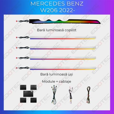 Lumini Ambientale NIGHTVIBE Mercedes Benz C Class W206 2020- set complet control telefon sau sistem original