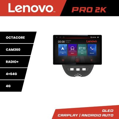 Navigatie Citroen C1 Peugeot 107 Toyota Aygo 2005-2014 Lenovo PRO 4+64 13 inch 2K android 4G DSP gps internet  KIT-C1 v1