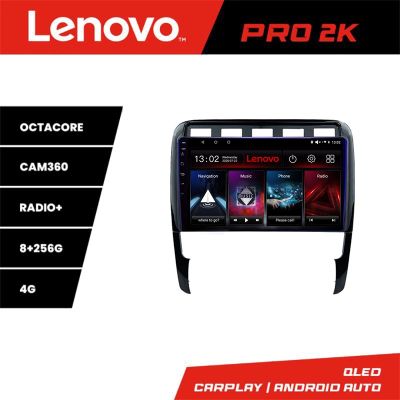 Navigatie Porsche Cayenne 2002-2011 Lenovo Kit-443 8 core QLED 2K 8+256 360 Android Waze USB Navigatie Internet Youtube Radio