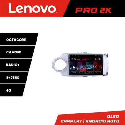 Navigatie Toyota Yaris 2010-2018 Lenovo Kit-YARIS10 8 core QLED 2K 8+256 360 Android Waze USB Navigatie Internet Youtube Radio Lenovo