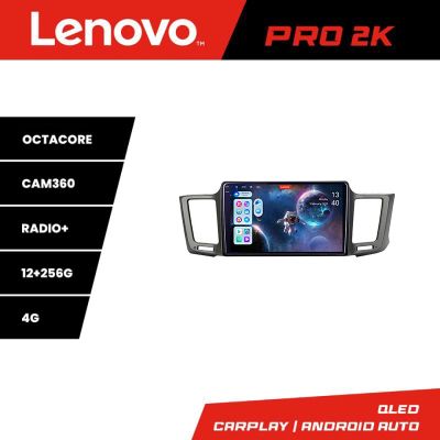 Navigatie Toyota RAV4 Lenovo Kit-247 8 core QLED 2K 12+256 360 Android Waze USB Navigatie Internet Youtube Radio