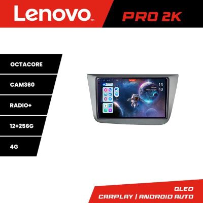 Navigatie Seat Leon 2005-2012 Lenovo Kit-leon05 8 core QLED 2K 12+256 360 Android Waze USB Navigatie Internet Youtube Radio