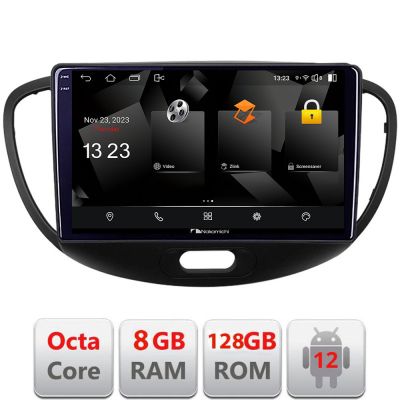 Navigatie Hyundai I10 2007-2013 Android radio gps internet octa core 8+128 carplay android auto