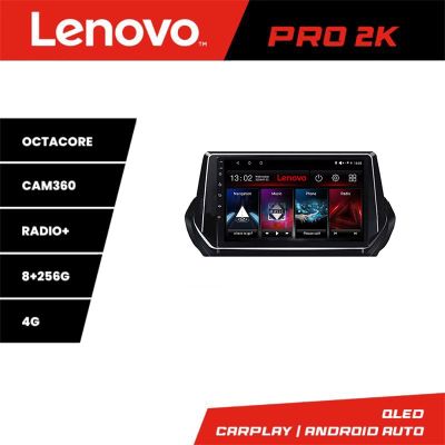 Navigatie Peugeot 2008 2020- Android radio gps internet 8 core QLED 2K 8+256 360 Lenovo