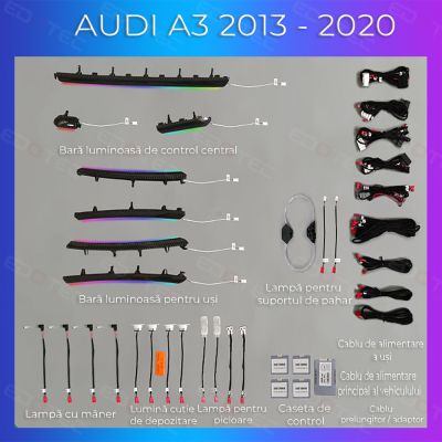 Lumini Ambientale NIGHTVIBE Audi A3 8V 2013-2020 set complet control telefon sau sistem original