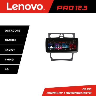 Navigatie Mercedes C W203 2000-2004 K-clk Lenovo PRO 4+64 12.3 inch qled android 4G DSP gps internet  Q