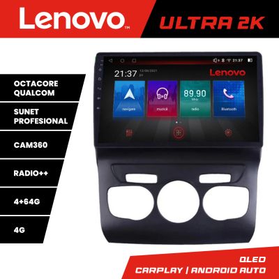 Navigatie Citroen C4 2011-2016 Lenovo Kit-241 8 core QLED Qualcomm 4+64 360 Android Waze USB Navigatie Internet Youtube Radio