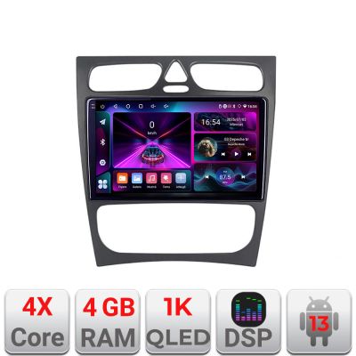 Navigatie Mercedes C W203 2001-2007 A-clk  4+64 InCell Display 1K Android Waze USB Navigatie Internet Youtube Radio