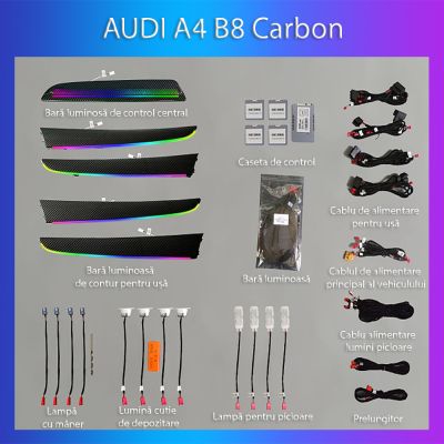 Lumini Ambientale NIGHTVIBE  Audi A4 A5 B8 2009-2016 set complet control telefon sau sistem original