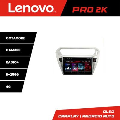 Navigatie Peugeot 301 Citroen C-Elisee Lenovo Kit-301 8 core QLED 2K 8+256 360 Android Waze USB Navigatie Internet Youtube Radio