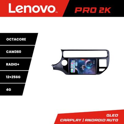 Navigatie Kia Rio Lenovo Kit-504 8 core QLED 2K 12+256 360 Android Waze USB Navigatie Internet Youtube Radio